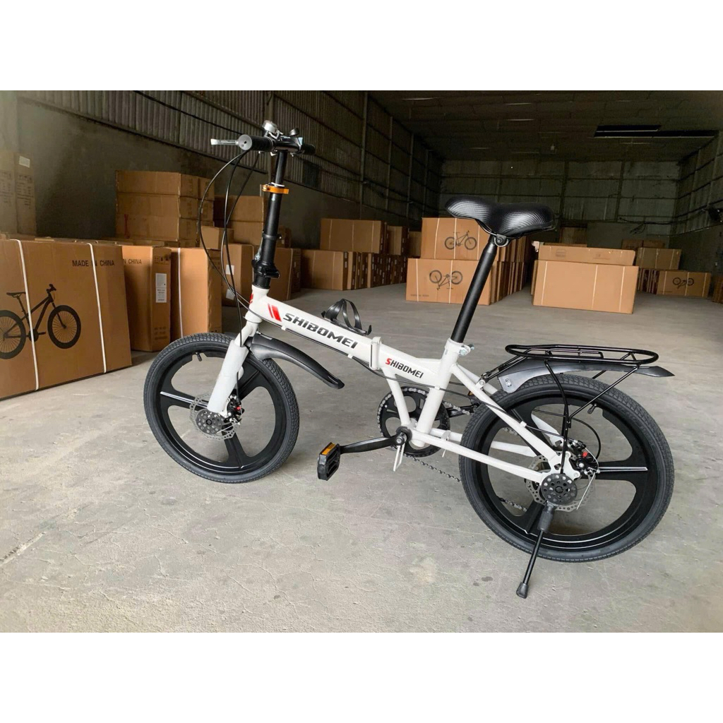 xe đạp Gấp SHIBOMEI vành đúc 20inch. Đủ gacbaga, chắn bùn như hình
