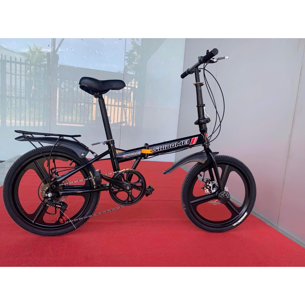 xe đạp Gấp SHIBOMEI vành đúc 20inch. Đủ gacbaga, chắn bùn như hình
