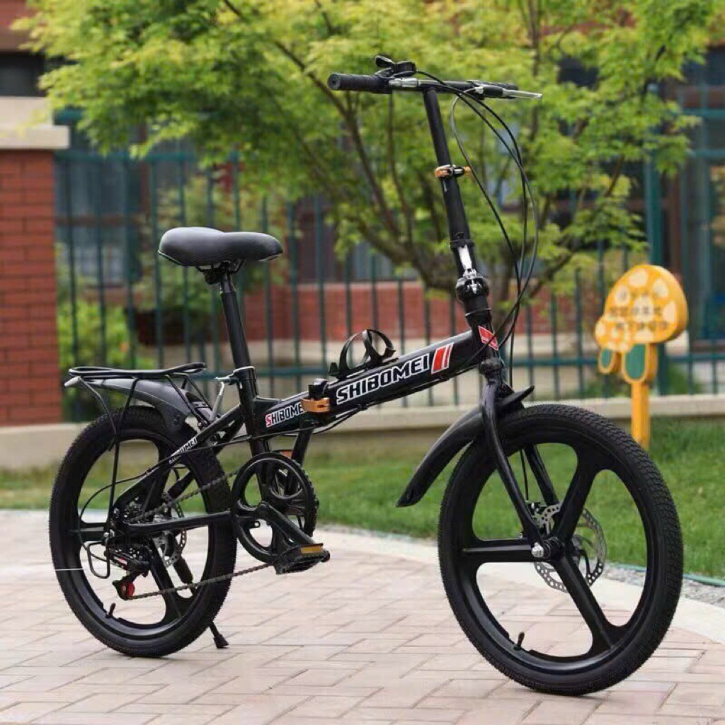 xe đạp Gấp SHIBOMEI vành đúc 20inch. Đủ gacbaga, chắn bùn như hình