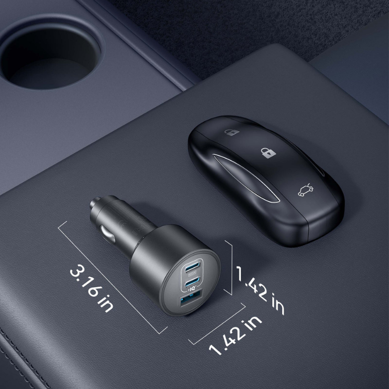 Tẩu Sạc Nhanh Xe Hơi Anker Nano 167.5w 3 Cổng PD/PPS2.0/QC3.0 A2737 - Bảo Hành 12 Tháng