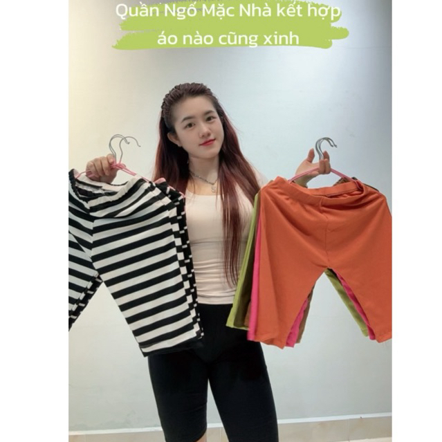 Quần Ngố Thun Gân ( Không Túi) freesize  dưới 58kg mặc đẹp