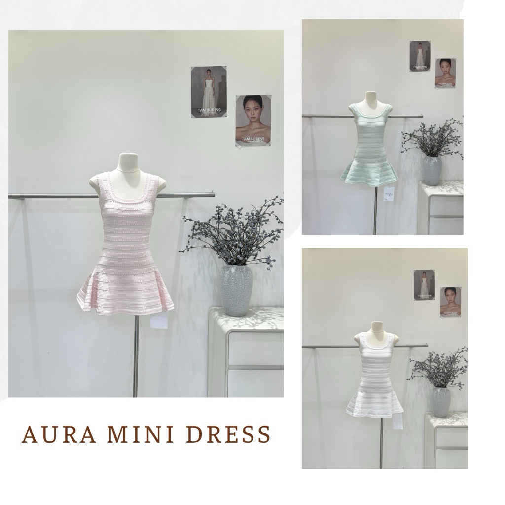 [ AURA MINI BY MOKDAO ] Váy len dệt kim hai dây bản to xòe đuôi cá