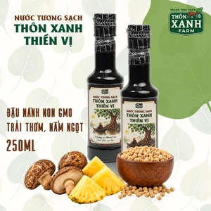 Combo 2 Chai Nước tương sạch Thôn Xanh Thiền Vị chai nhựa 250ml Hương vị thanh tao, tâm hồn an lạc