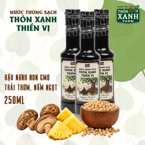 Combo 3 Chai Nước tương sạch Thôn Xanh Thiền Vị chai nhựa 250ml - Hương vị thanh tao, tâm an lạc
