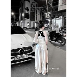 SET ÁO CHỮ MIX QUẦN ỐNG XUÔNG SỌC HOT HIT
