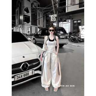 SET ÁO CHỮ MIX QUẦN ỐNG XUÔNG SỌC HOT HIT