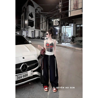 SET ÁO HÌNH MIX QUẦN ỐNG XUÔNG SỌC HOT HIT