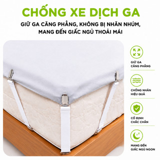 Bộ 4 Kẹp Ga Giường Chống Xê Dịch Đa Năng GD217 - Bộ Kẹp Cố Định Ga Giường 3 Chấu Co Giãn Dễ Sử Dụng