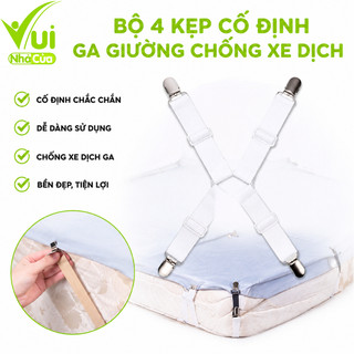 Bộ 4 Kẹp Ga Giường Chống Xê Dịch Đa Năng GD217 - Bộ Kẹp Cố Định Ga Giường 3 Chấu Co Giãn Dễ Sử Dụng