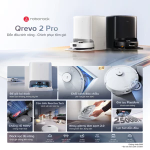 Robot Hút Bụi Lau Nhà Roborock Qrevo 2 Pro - Hàng Chính Hãng Bảo Hành 24 Tháng, 1 đổi 1 15 ngày