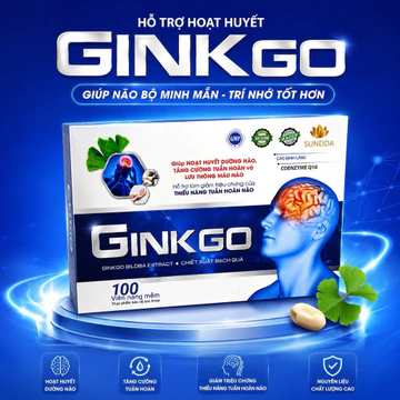 Hoạt huyết ginkgo Biloba Q10 - Giúp bổ não , giảm rối loạn tiền đình , mất ngủ , tai biến - Hộp 100 viên