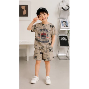 Com 3 bộ ngẫu nhiên bé trai 16-20kg cotton hàn lạnh mát mịn