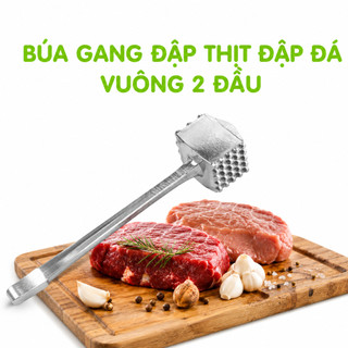 Búa Gang Đập Thịt Đập Đá Vuông 2 Đầu Đa Năng GD224 - Dụng Cụ Đập Thịt Hành Tỏi Ớt Bằng Gang Đúc
