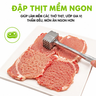 Búa Gang Đập Thịt Đập Đá Vuông 2 Đầu Đa Năng GD224 - Dụng Cụ Đập Thịt Hành Tỏi Ớt Bằng Gang Đúc
