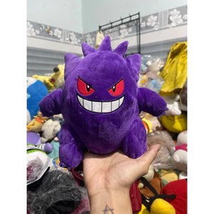 Gấu 2hand gấu bông Pokémon Gengar màu tím với đôi mắt đỏ rực và nụ cười rộng đặc trưng