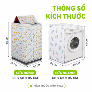 Bạt Phủ Máy Giặt Chống Thấm Nước Chống Bụi GD238 - Vỏ Bọc Trùm Máy Giặt Chất Liệu Vải Dù Chống Thấm