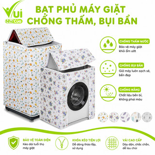 Bạt Phủ Máy Giặt Chống Thấm Nước Chống Bụi GD238 - Vỏ Bọc Trùm Máy Giặt Chất Liệu Vải Dù Chống Thấm