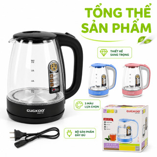 Ấm Siêu Tốc Thủy Tinh Trong Suốt Cuckoo GD239 - Bình Đun Nước Siêu Tốc Trong Suốt Dung Tích 2 Lít