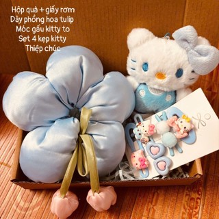[Hộp vừa] Set quà nhỏ tặng sinh nhật hello kitty xanh dương: quà 14/2, quà 8/3, 20/10 [S2]