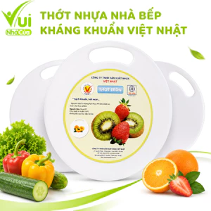 Thớt Nhựa Tròn Nhà Bếp Việt Nhật Kháng Khuẩn GD255 - Thớt Nhựa Thái Thịt, Rau Củ Việt Nhật Chịu Lực