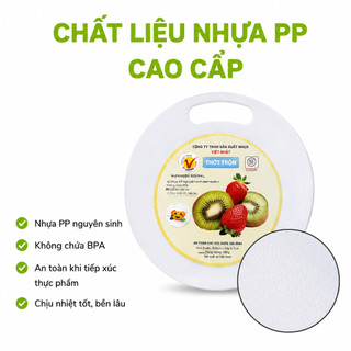 Thớt Nhựa Tròn Nhà Bếp Việt Nhật Kháng Khuẩn GD255 - Thớt Nhựa Thái Thịt, Rau Củ Việt Nhật Chịu Lực