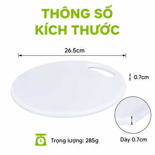 Thớt Nhựa Tròn Nhà Bếp Việt Nhật Kháng Khuẩn GD255 - Thớt Nhựa Thái Thịt, Rau Củ Việt Nhật Chịu Lực
