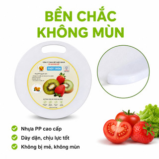 Thớt Nhựa Tròn Nhà Bếp Việt Nhật Kháng Khuẩn GD255 - Thớt Nhựa Thái Thịt, Rau Củ Việt Nhật Chịu Lực