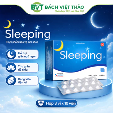 Viên Ngủ Ngon Sleeping An Châu, Viên Uống Thảo Dược An Toàn, Lành Tính Hộp 30 Viên