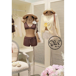 Set 4 Món: Bra Chấm Bi + Quần + Áo Giấy + Hoa Cài Chuẩn She’s