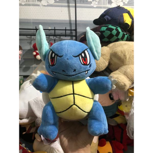 Gấu 2hand gấu bông nhân vật Pokémon Wartortle với các chi tiết màu xanh dương đặc trưng và phần bụng màu vàng nhạt.