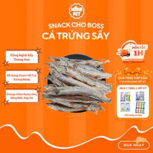 Cá Trứng Sấy Nguyên Con Cho Chó Mèo, Bổ Sung Canxi Hỗ Trợ Xương Răng, Omega Giảm Rụng Lông Giòn Thơm