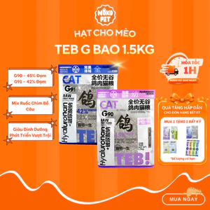 Hạt TEB G Cho Mèo Mix Ruốc Chim Bồ Câu 45% Đạm Grain-Free Mượt Lông Tiêu Hóa Tốt Cho Mèo Con Mèo Mẹ và Mèo Trưởng Thành