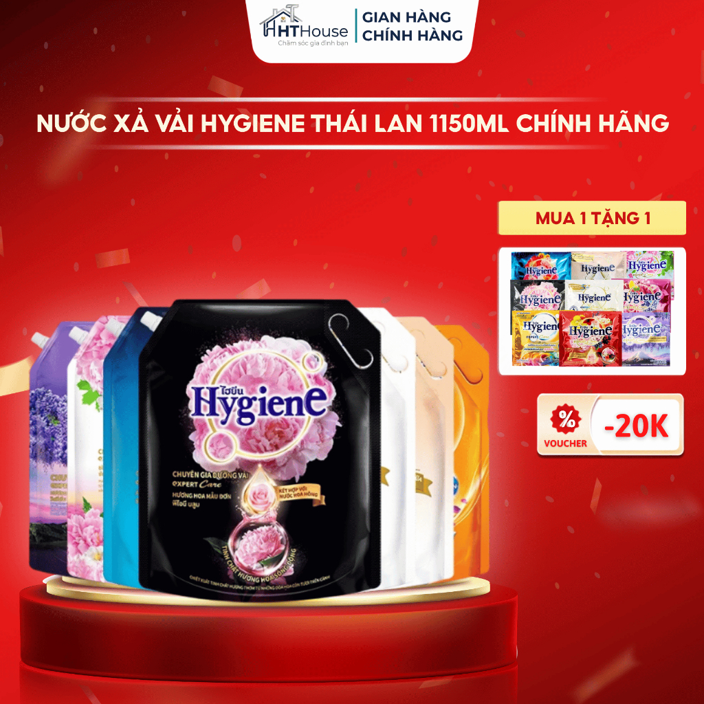 Nước xả vải Hygiene Thái Lan 11000,1100,2000ml,3000ml chính hãng giúp quần áo phẳng phiu, an toàn cho da - HT House