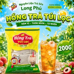 Hồng Trà Truyền Thống 200Gr Long Phú - Chuyên Pha Trà Thông Dụng, Túi Lọc Tiện Lợi