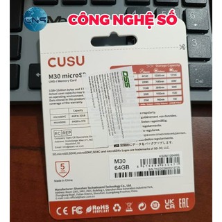 [KHUYẾN MÃI SỐC] Thẻ Nhớ 64G CUSU Dùng Cho Camera, Điên Thoại, Máy Ảnh, Flycam Chính Hãng Bảo Hành 5 Năm
