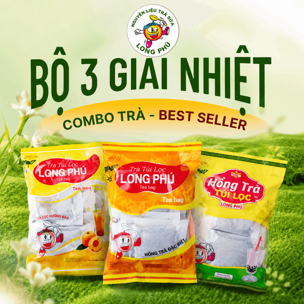 Hồng Trà Truyền Thống LONG PHÚ túi 200gr -  Nguyên Liệu Trà Trái Cây, Nước Trà, Chè, Tea Bag