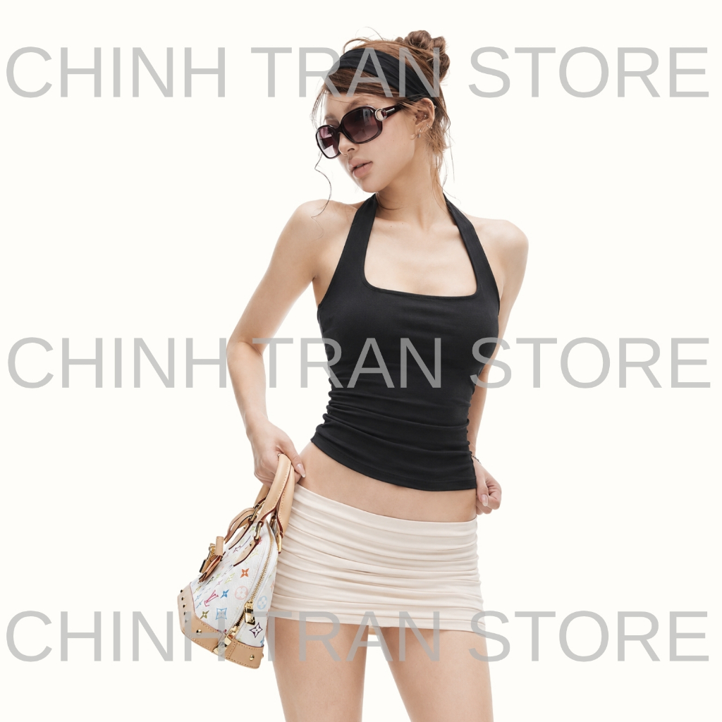 [TẶNG KÈM BĂNG ĐÔ] Áo Cổ Yếm Ôm Body Quyến Rũ Năng Động Nhiều Màu - Chinh Trần Store