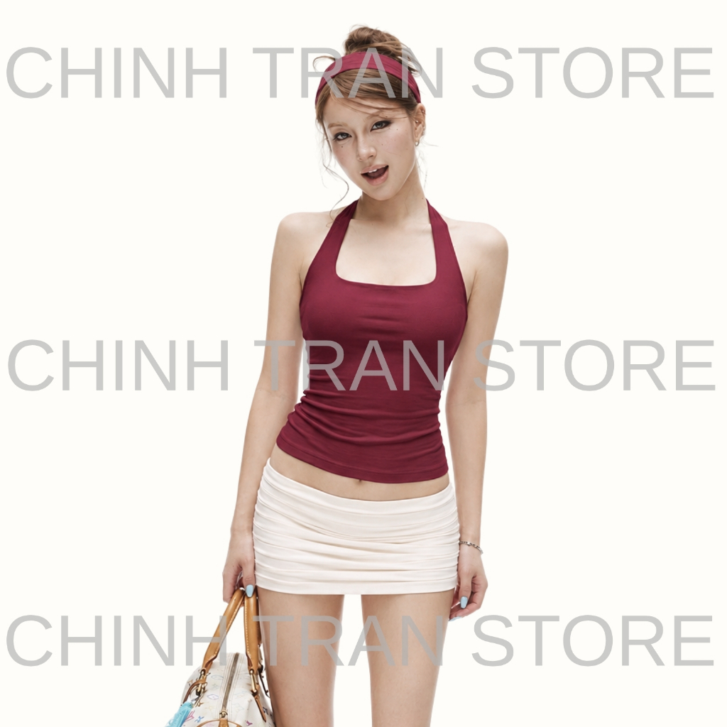[TẶNG KÈM BĂNG ĐÔ] Áo Cổ Yếm Ôm Body Quyến Rũ Năng Động Nhiều Màu - Chinh Trần Store