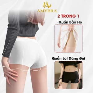 Quần Mặc Trong Váy Chất Su Mịn Không Lộ Viền, Quần Bảo Hộ Mặc Váy Có Lót Kháng Khuẩn AMYBRA V8205