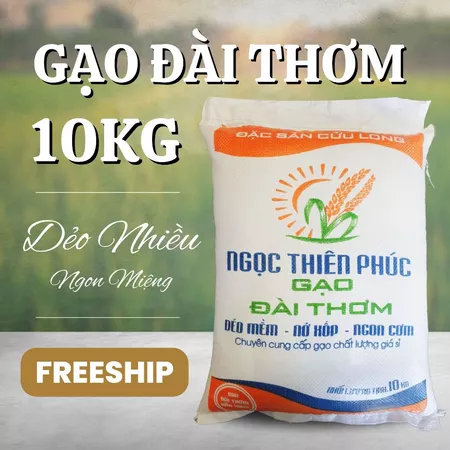 Gạo Đài Thơm Siêu Dẻo 10kg - Dẻo Mềm Nhiều Thơm Nhẹ - Kho Gạo Tân Bình