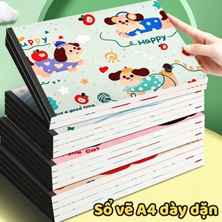 Vở vẽ A4 30 trang giấy dày tranh hoạt hình mắt khuyến khích sáng tạo mỹ thuật học sinh tiện lợi hot