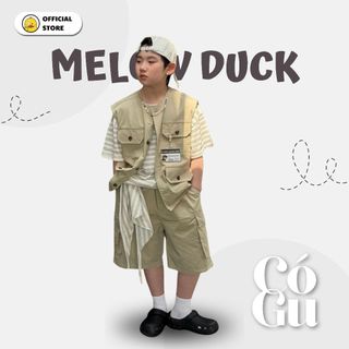 Set Áo Tanktop Kaki Màu Rêu + Quần Short Rêu Bé Trai Mellow Duck (4-13 Tuổi) - Năng Động B2605011