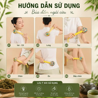 Combo 3 Búa Massage Ngải Cứu Thảo Dược,Cây Đấm Lưng Cổ Vai Gáy Toàn Thân