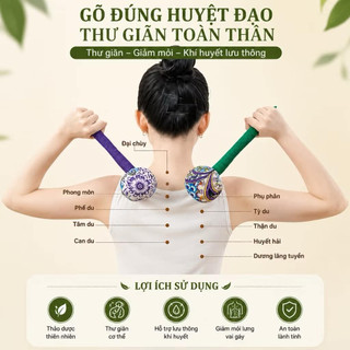 Combo 3 Búa Massage Ngải Cứu Thảo Dược,Cây Đấm Lưng Cổ Vai Gáy Toàn Thân
