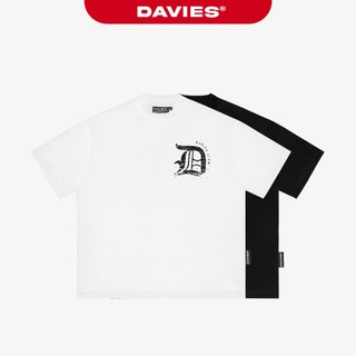 Áo phông form rộng nam nữ DAVIES hoạ tiết hình in logo chữ cổ điển hiệu ứng nhám bụi bặm Engra Tee | D-T40