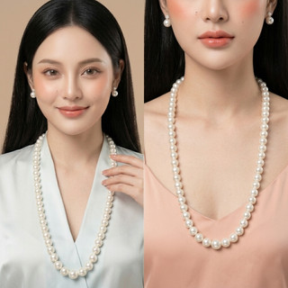 [ DAISYN ] N694 dây chuyền mang áo dài , dây chuyền áo tấc, vòng cổ áo ngũ thân 75cm ngọc trai nhân tạo 14 li sang trọng