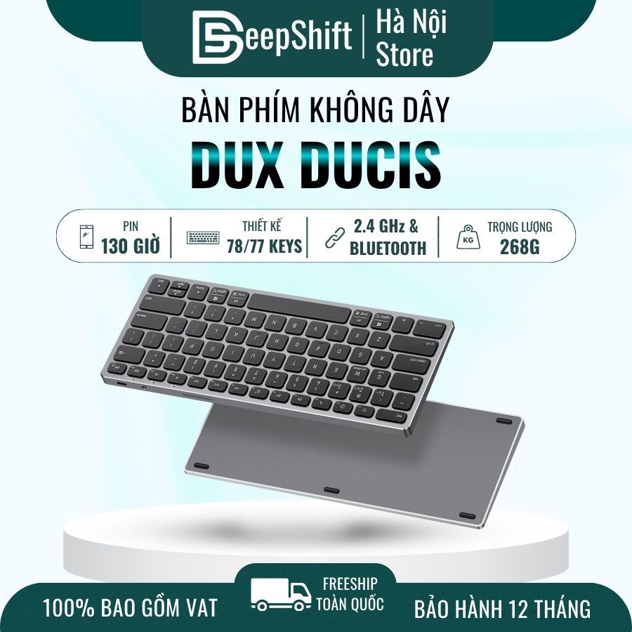 Bàn Phím Bluetooth DUX DUCIS K280-BT | Hợp Kim Nhôm Cao Cấp | Kết Nối 3 Thiết Bị | Phím Scissor Êm |
