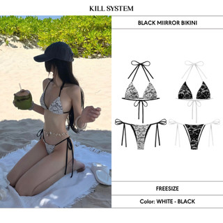 Bikini 2 mảnh hoạ tiết ren sexy BLACK MIRROR - 𝐊𝐈𝐋𝐋 𝐒𝐘𝐒𝐓𝐄𝐌