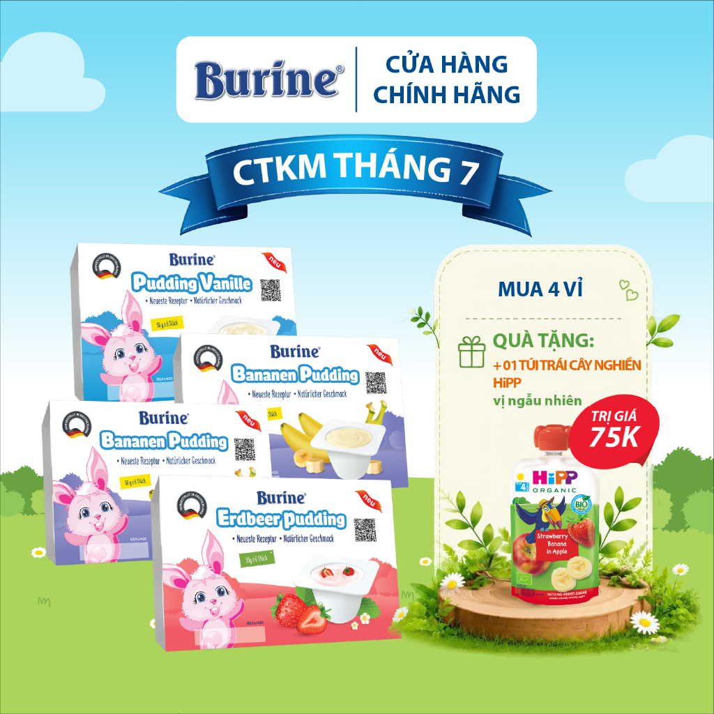 [KOL] - Pudding Burine Ăn Dặm Đủ Vị Bổ sung năng lượng dành cho bé từ 6 ...