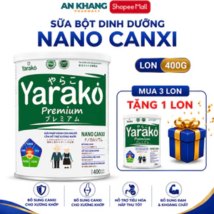 Sữa Dinh Dưỡng Yarako Nano Canxi – Bổ Sung Canxi, Hỗ Trợ Xương Khớp, Tăng Cường Sức Khỏe - Lon 400/900G